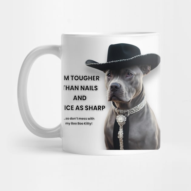 TOUGHER THAN NAILS TWICE AS SHARP (pitbull) by Long-N-Short-Shop